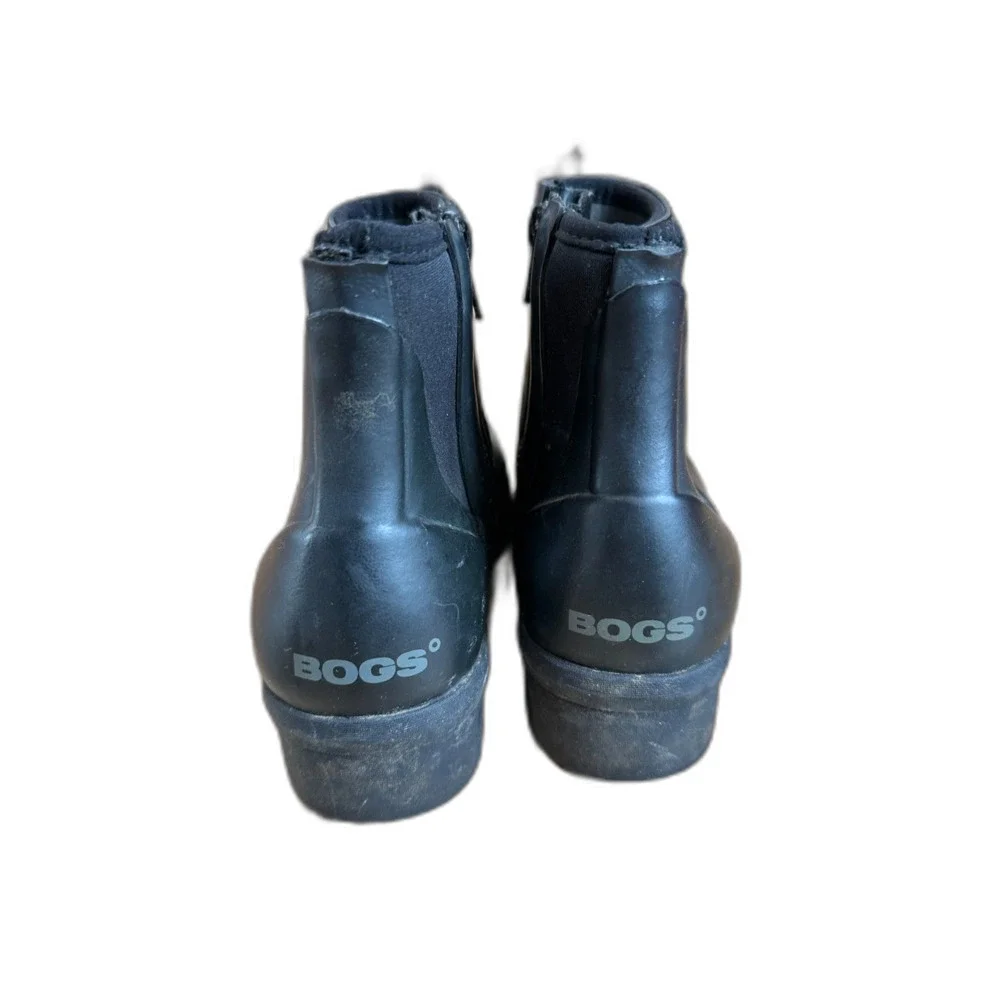 Bogs Auburn Rubber Chelsea Boots Black Waterproof Size 6